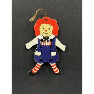 Vintage Moving Arms/Legs Paper Doll RAGGEDY ANDY Christmas Ornament